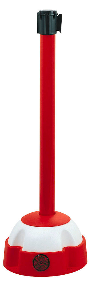 Personenleitsystem K400 Alu Rot-Weisses Gurtband 3000 mm Höhe 985 mm Moravia 157647W
