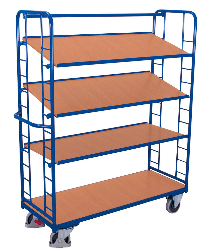 VARIOfit Regalwagen aus Stahl 4 Regalböden 3 Neigbar EasySTOP Höhe 1855 mm 272651W