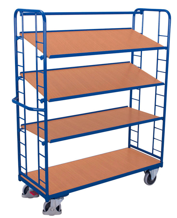 VARIOfit Regalwagen aus Stahl 4 Regalböden 3 Neigbar EasySTOP Höhe 1855 mm 272651W