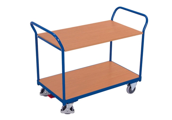 VARIOfit Transportna kolica čelična 2 etaže MDF ploča TPE EasySTOP 1000 x 600 mm 272636W
