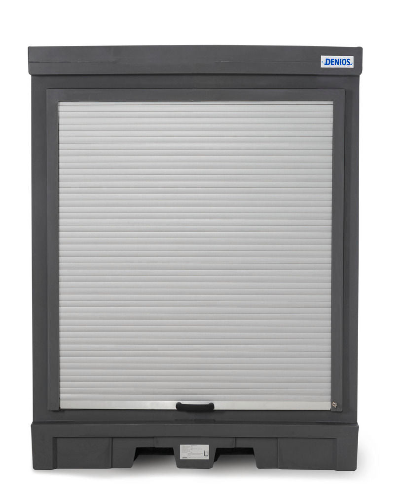 Denios PE Depo za Opasne Materije sa Rolo Vratima i Čeličnim Regalom 1554x1083x1980mm