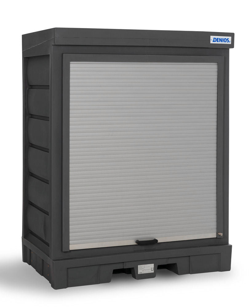 Denios PE Depo za Opasne Materije sa Rolo Vratima i Čeličnim Regalom 1554x1083x1980mm