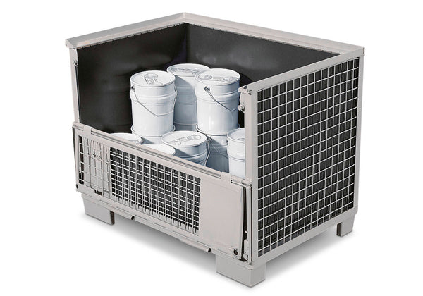 Gitterbox Umetak sa Prednjim Otvorom od Polietilena (PE) DENIOS 145342W 1195 x 795 x 780 mm Crna