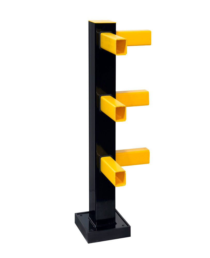Ugaoni Stub Za Hibridnu Zaštitnu Ogradu Čelik Pocinčan Plastificiran Crni Visina 1040 mm Moravia 271638W