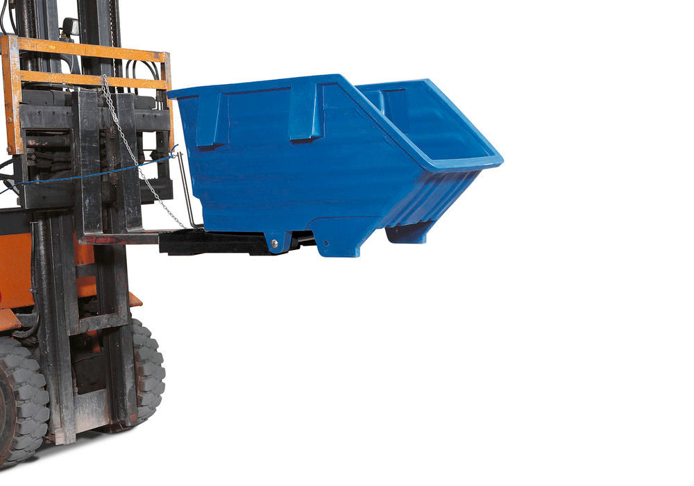 Polietilenski Kip Kontejner Sa Džepovima Za Viljuškar DENIOS 148377W Zapremina 300 L Plavi