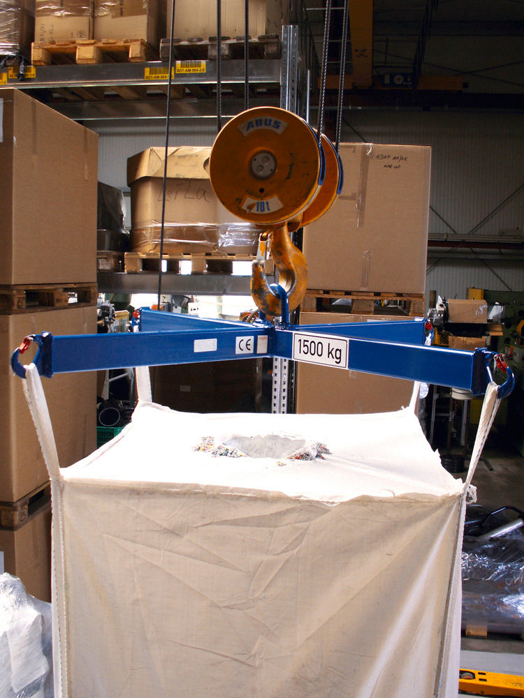 Big Bag Hebekreuz Ravni Nosivost 1500 kg DENIOS 180733W 1492 x 1492 x 226 mm Plava