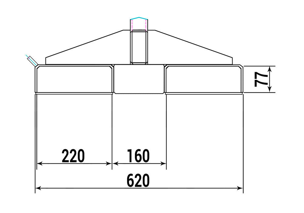 DENIOS Kran Ruka Za Viljuškar 620 x 1390 x 795 mm 276432W