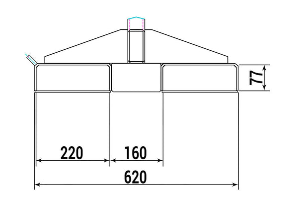 DENIOS Kran Ruka Za Viljuškar 620 x 1390 x 795 mm 276432W
