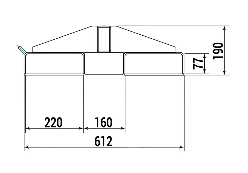 DENIOS Kran Ruka Za Viljuškar Čelik 620 x 1500 x 190 mm 276384W