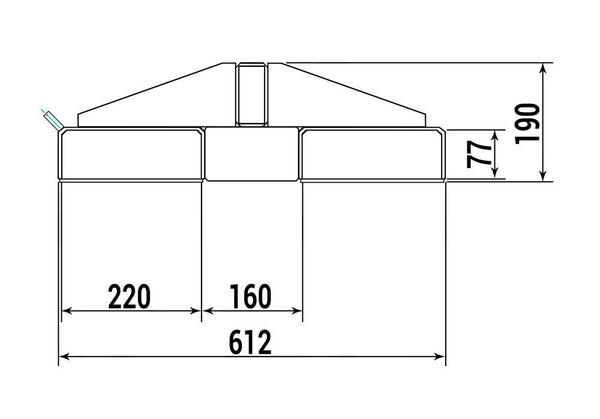 DENIOS Kran Ruka Za Viljuškar Čelik 620 x 1500 x 190 mm 276384W