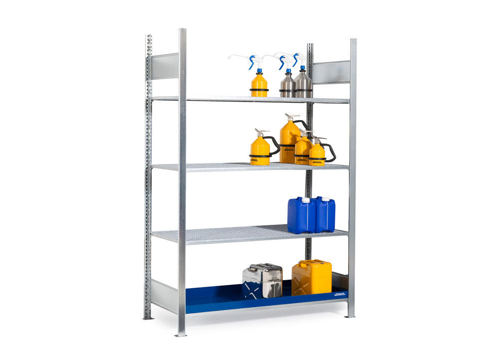 Denios Čelik Regal za Opasne Materije Grundfeld 3 Nivoa 1360x437x2000mm Sivi