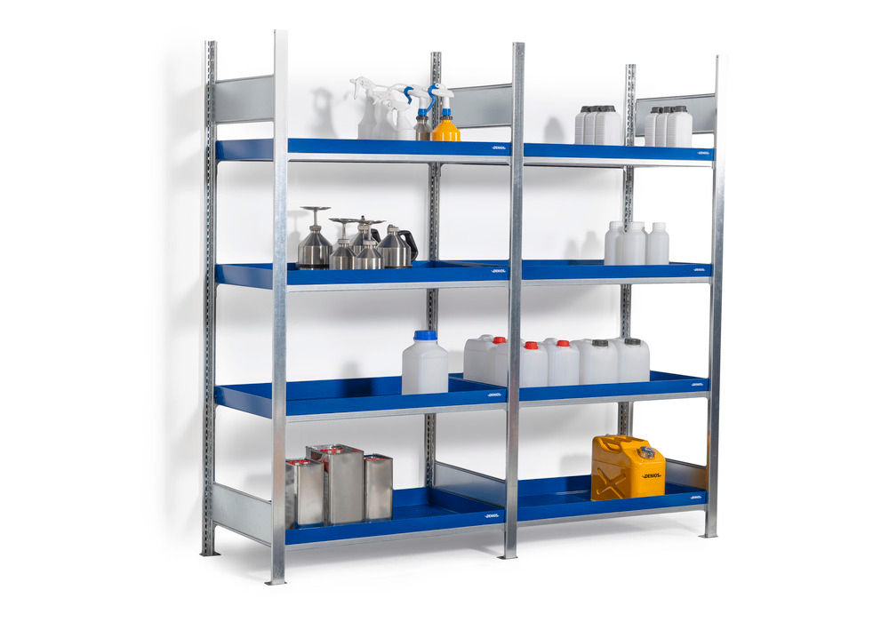 Denios Čelik Regal za Opasne Materije Grundfeld 4 Posude 1060x437x2000mm Sivi
