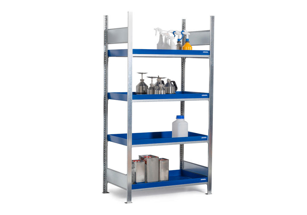 Denios Čelik Regal za Opasne Materije Grundfeld 4 Posude 1060x437x2000mm Sivi