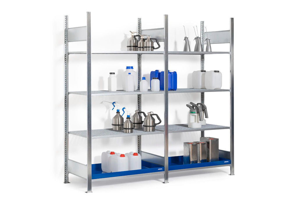 Denios Čelik Regal za Opasne Materije Anbaufeld 3 PE Rešetke 1012x637x2000mm