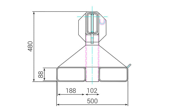 DENIOS Kran Ruka Za Viljuškar Čelik 490 x 2170 x 480 mm 145446W