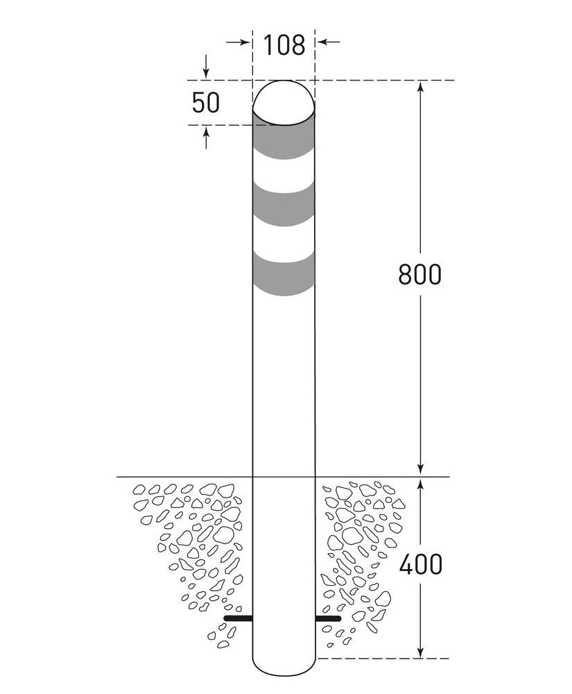 Zaštitni Stub Za Stanice Za Punjenje Moravia Od Nerđajućeg Čelika 1200 mm 280380W