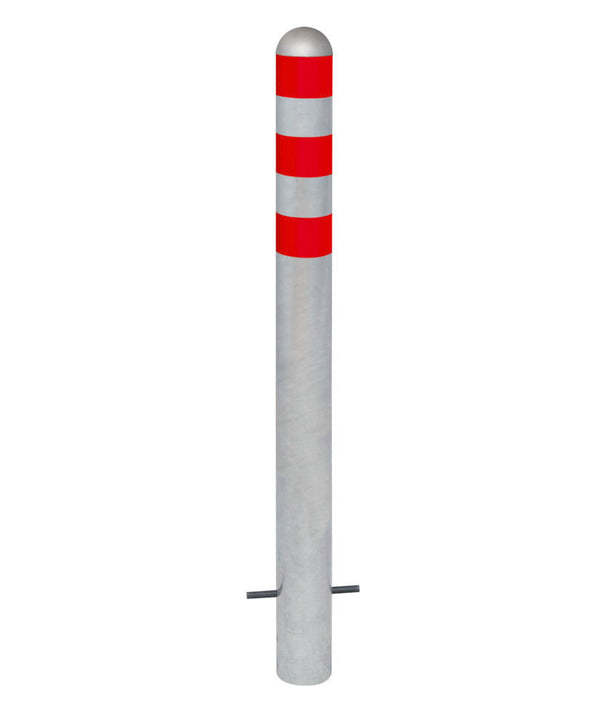 Moravia Ladesäulen Rammschutz-Poller Stahl Feuerverzinkt Rot Reflexringe Zum Einbetonieren 800 mm 280376W