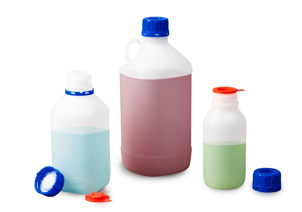 HDPE Boce sa Uskim Grlom Okrugle Prirodno-Transparentne sa UN Odobrenjem 500 ml 12 Komada DENIOS 257551W