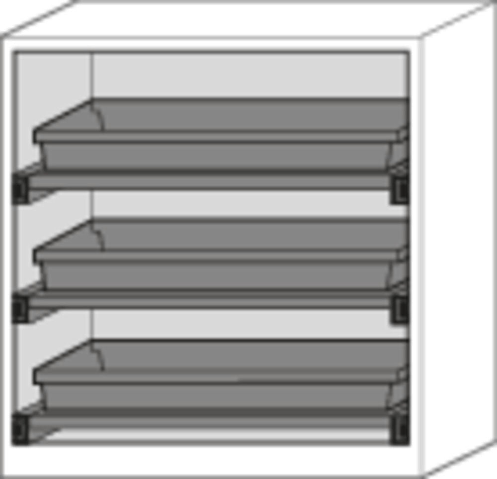 Orman Za Hemikalije Asecos Systema-T CS-103 Antracit Žuta Vrata 3 Tablarauszuge 1055x520x1105mm