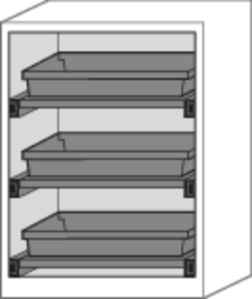 Orman Za Hemikalije Asecos Systema-T CS-83G Antracit Žuta Vrata 3 Tablarauszuga 810x520x1105mm