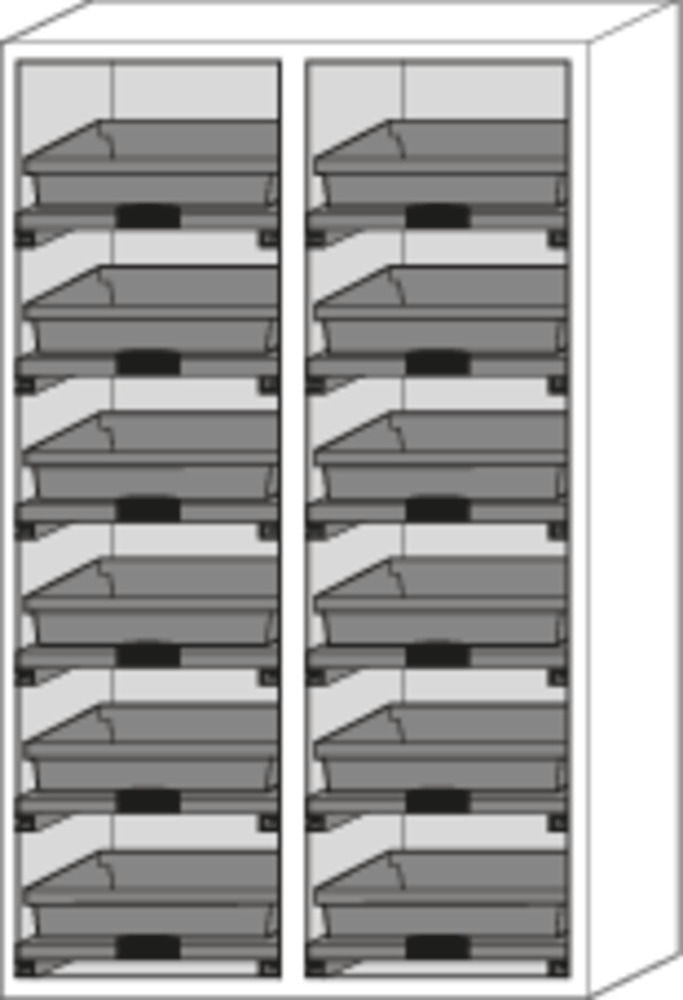 Orman Za Hemikalije Asecos SL 1212 Siva 1200x605x1970mm 12 Tablarauszüge 2 Vrata