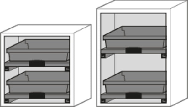 Orman Za Kiseline I Baze Asecos SL 602 Siva 590x570x800mm 2 Tablarauszüge