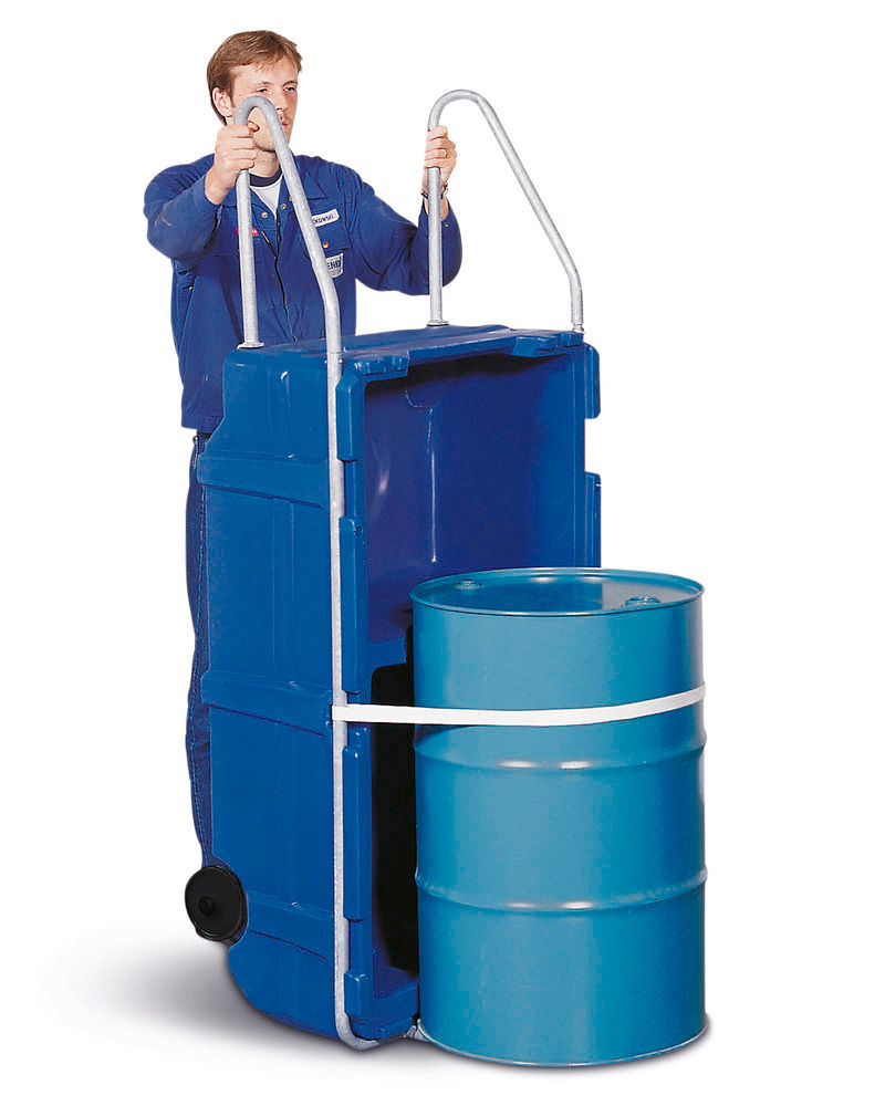 Denios Fasskarre I Auffangwanne FSK-Poly Plava 200 L 400 Kg