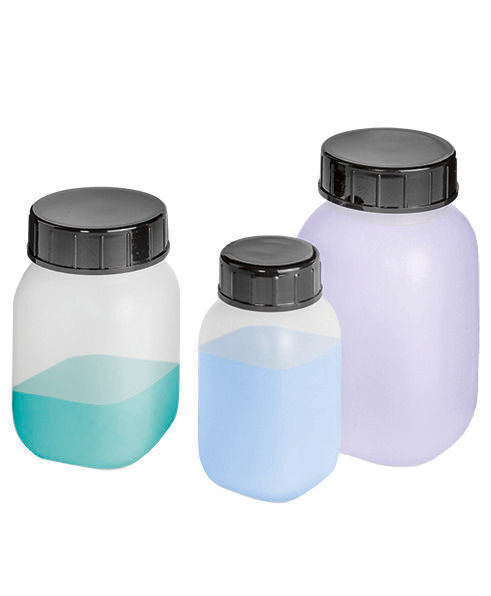 HDPE boce sa širokim grlom četvrtaste prirodno-providne 250 ml 24 komada DENIOS 257557W
