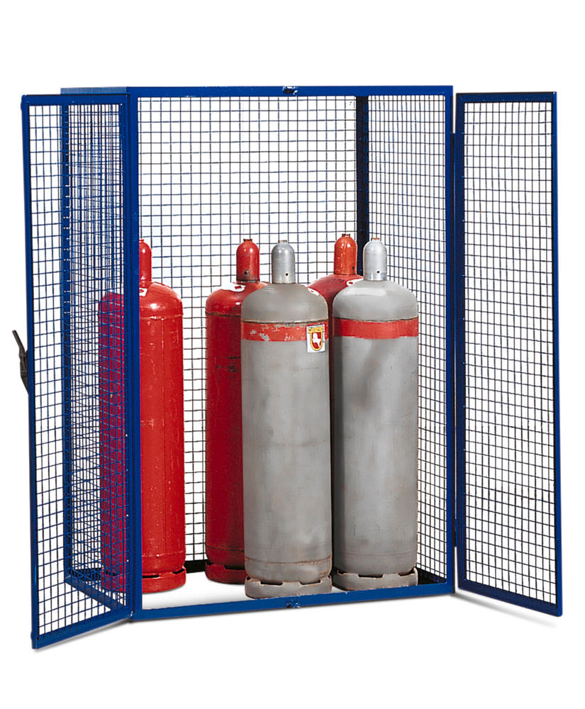 Denios Čelik Orman za Gasne Boce 8x11kg 6x33kg 1250x800x1850mm Plavi