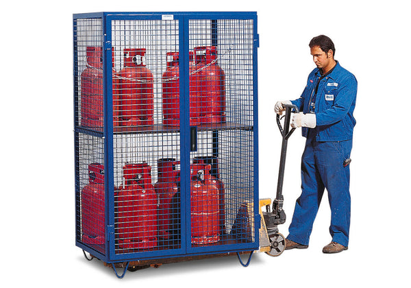 Denios Čelik Orman za Gasne Boce 8x11kg 6x33kg 1250x800x1970mm Plavi
