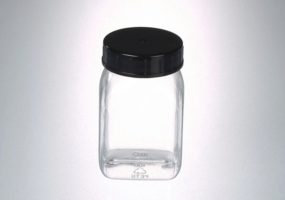 PETG Četvrtasta Boca sa Širokim Grlom, Prozirna, sa Zavrtnim Poklopcem 50 ml Pakovanje od 10 Komada DENIOS 281751W