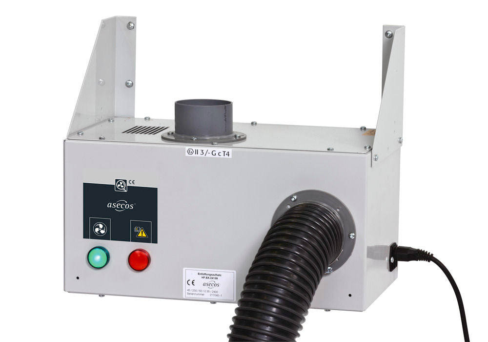 Asecos Čelik Ventilacioni Nastavak WO 12 za Montažu na Zid 200x400x200mm Siva