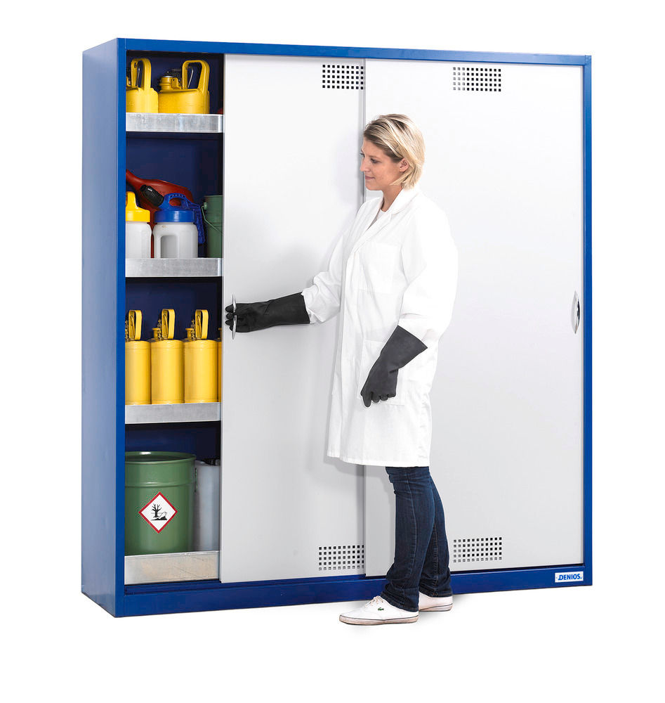 Orman Za Hemikalije Denios CS 124 Siva Plava 1200x500x1950mm 3 Auffangwannen 1 Bodenwanne