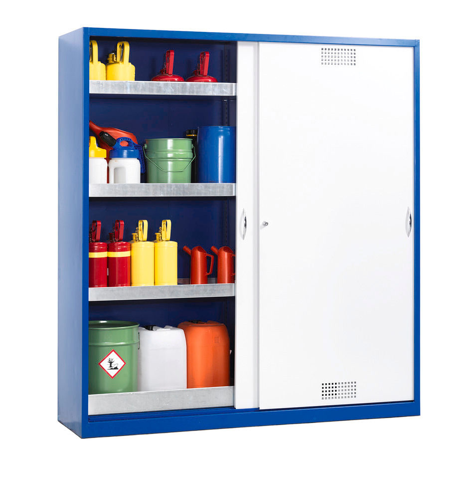 Orman Za Hemikalije Denios CS 124 Siva Plava 1200x500x1950mm 3 Auffangwannen 1 Bodenwanne