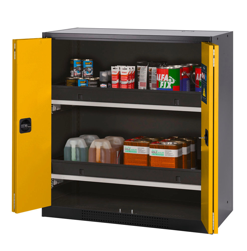 Orman Za Hemikalije Asecos Systema-T CS-102F Antracit Žuta Vrata 2 Tablarauszüge 1055x520x1105mm