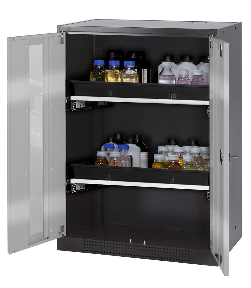 Orman Za Hemikalije Asecos Systema-T CS-83G Antracit Srebrna Vrata 3 Tablarauszüge 810x520x1105mm