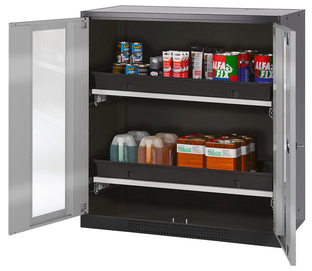 Orman Za Hemikalije Asecos Systema-T CS-102G Antracit Srebrna Vrata 2 Tablarauszüge 1055x520x1105mm