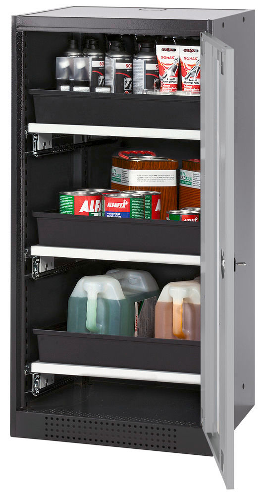 Orman Za Hemikalije Asecos Systema-T CS-53RG Antracit Srebrna Vrata 3 Tablarauszüge 545x520x1105mm