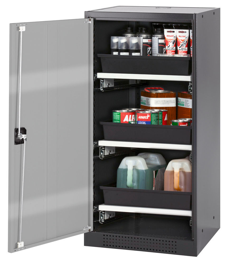 Orman Za Hemikalije Asecos CS-53L Antracit Srebrna 545x520x1105mm 3 Tablarauszüge