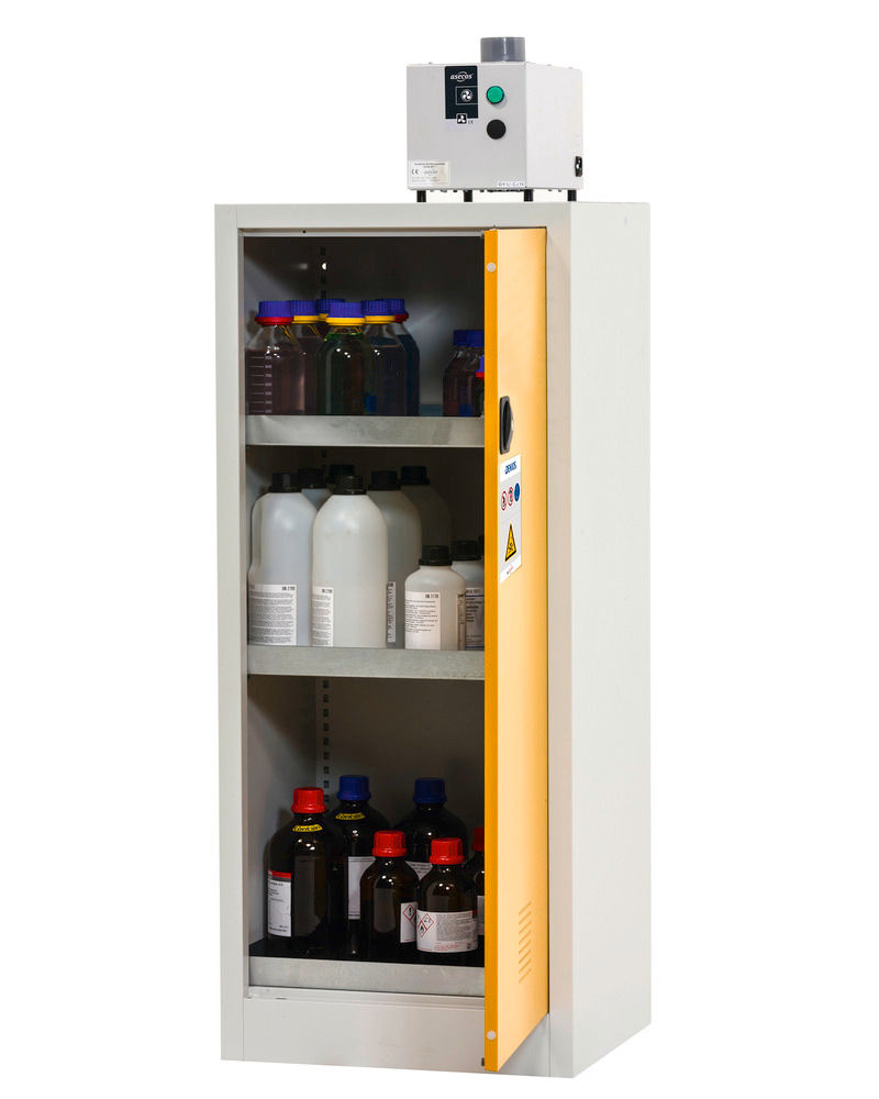 Orman Za Hemikalije Denios CS 60-140 Siva Žuta 600x500x1400mm 3 Auffangwannen