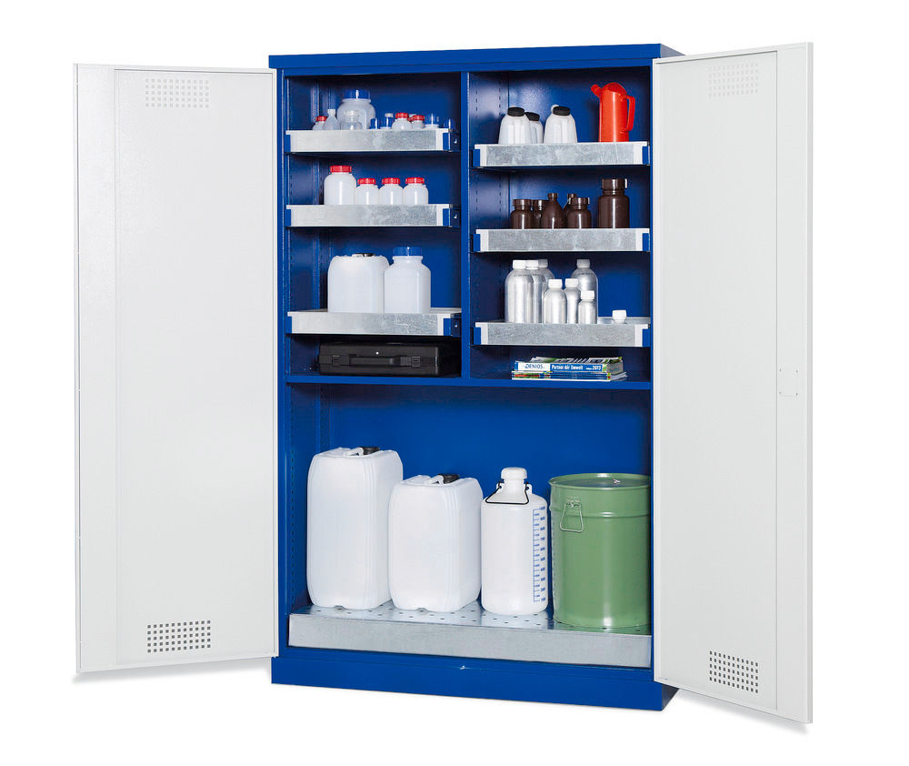 Orman Za Hemikalije Denios CS 126 Siva Plava 1200x500x1950mm 6 Auffangwannen 1 Bodenwanne