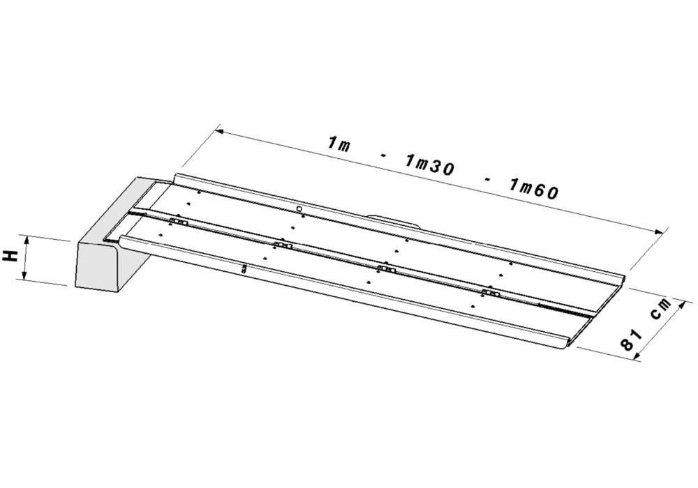 Sklopiva Prilazna Rampa Aluminijumska Protivklizna 1060 Mm Mottez