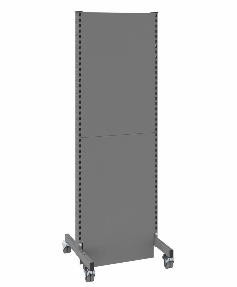 Mobilna Akustična Pregrada Osnovno Polje 625 x 2000 mm Akustični Perforirani Lim Jednostrano Siva DENIOS 293062W