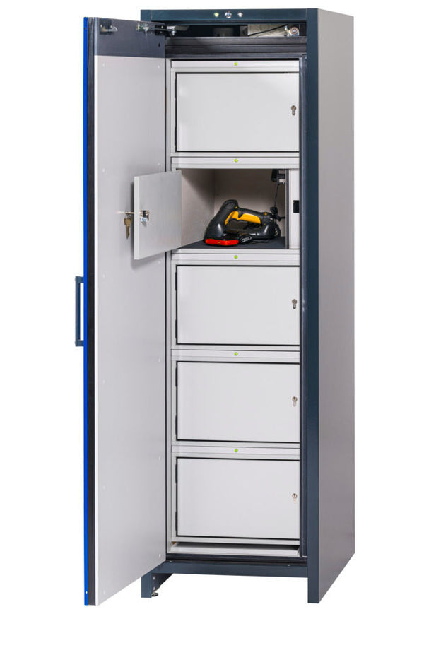 asecos Čelik SmartStore-Premium Ormar za Punjenje Litijum-Jonskih Baterija 277486W 5 Polica Plava