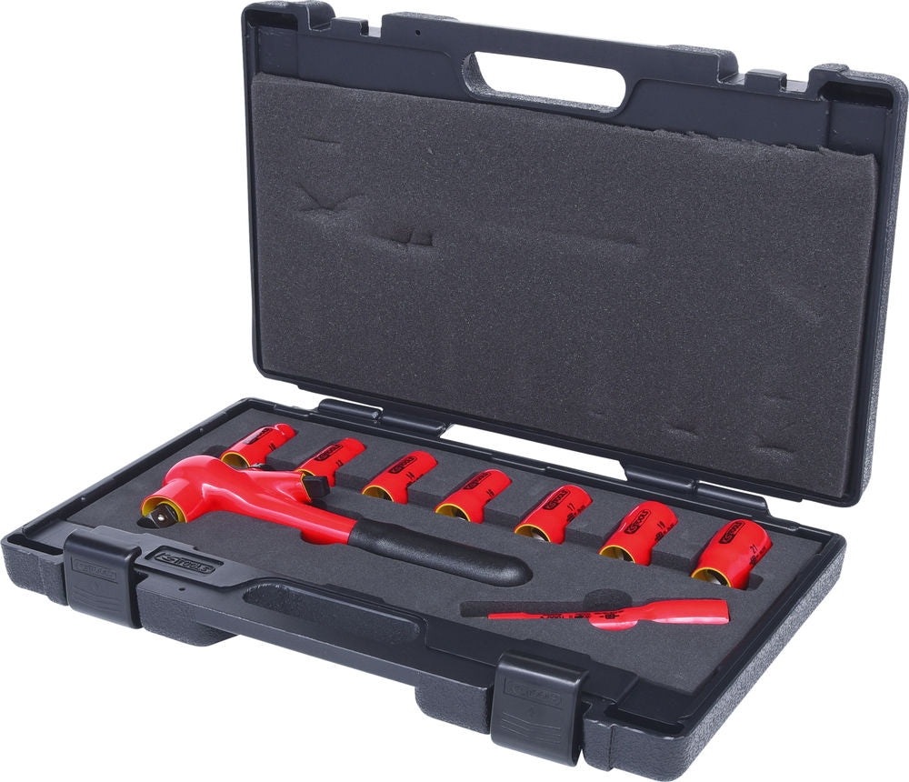 KS Tools Set nasadnih ključeva 1/2" 1000 V 9-Delni sa Čegrtaljkom i Nastavcima Potapajuća Izolacija DENIOS 295648W