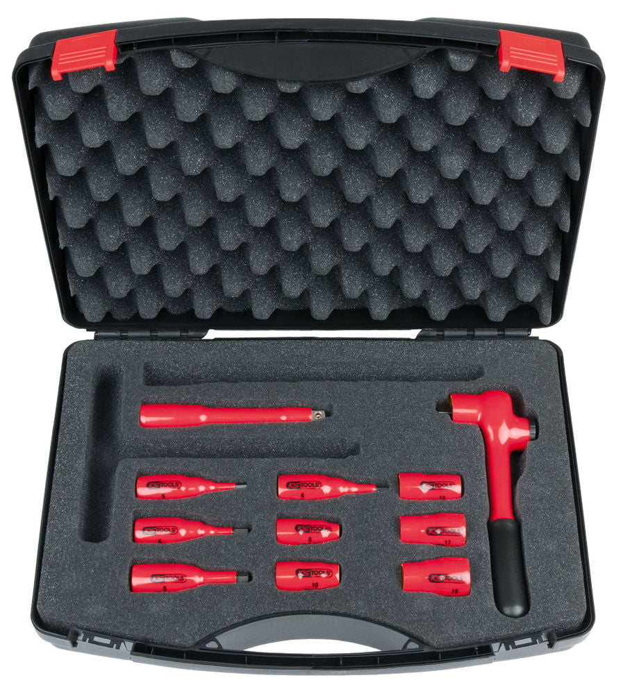 Set Utičnica 3/8" 1000 V 11-Delni Plastični Kofer Potapajuća Izolacija KS Tools 295756W