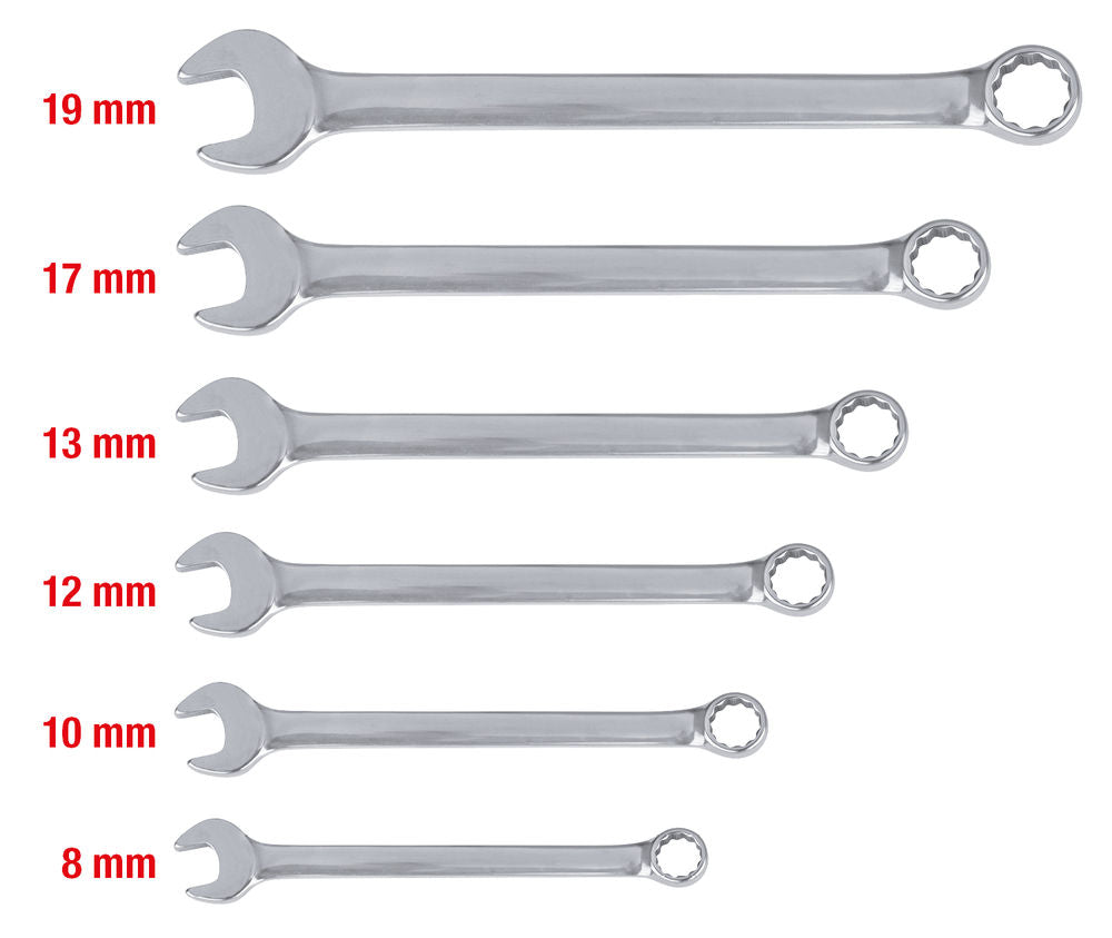 KS Tools Set Kombinovanih Ključeva Od Nerđajućeg Čelika 6-delni 15°