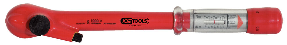 KS Tools 1/2" Moment Ključ 1000 V Preklopna Glava Izolovani DENIOS 295703W
