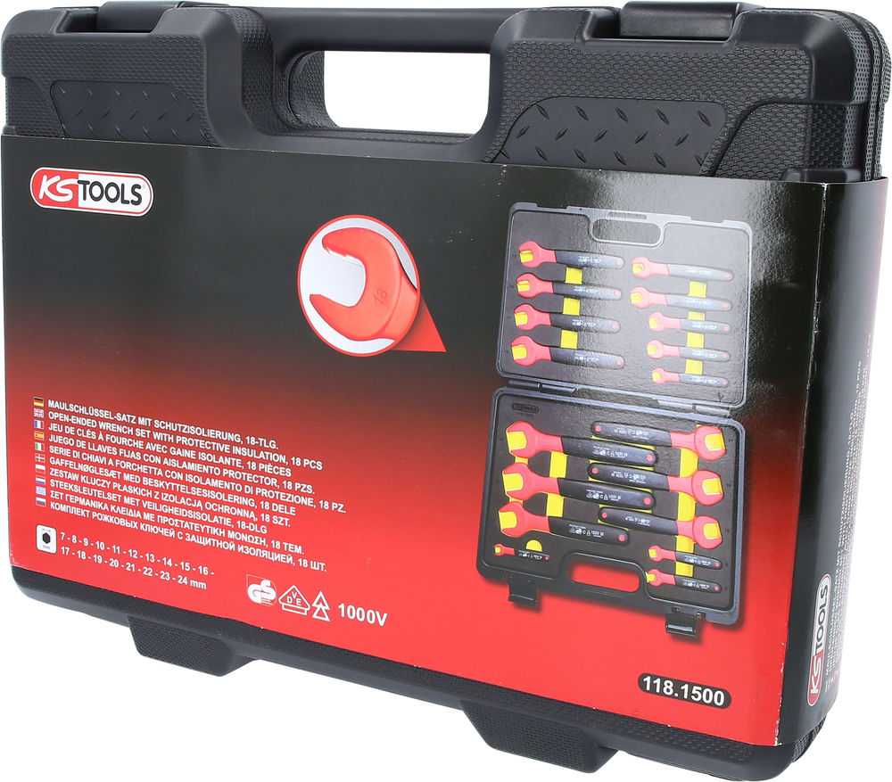 Set Otvorenih Ključeva 18-Delni 7-24 mm 1000 V Izolovani DENIOS 295572W