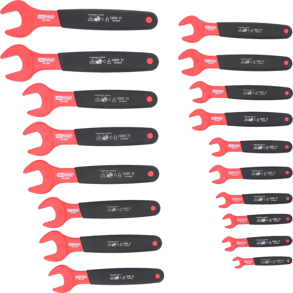 Set Otvorenih Ključeva 18-Delni 7-24 mm 1000 V Izolovani DENIOS 295572W